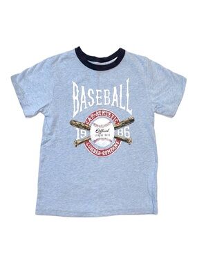 GAP Boy's Blue Baseball Graphic Short Sleeve Shirt Size X-Small 4/5